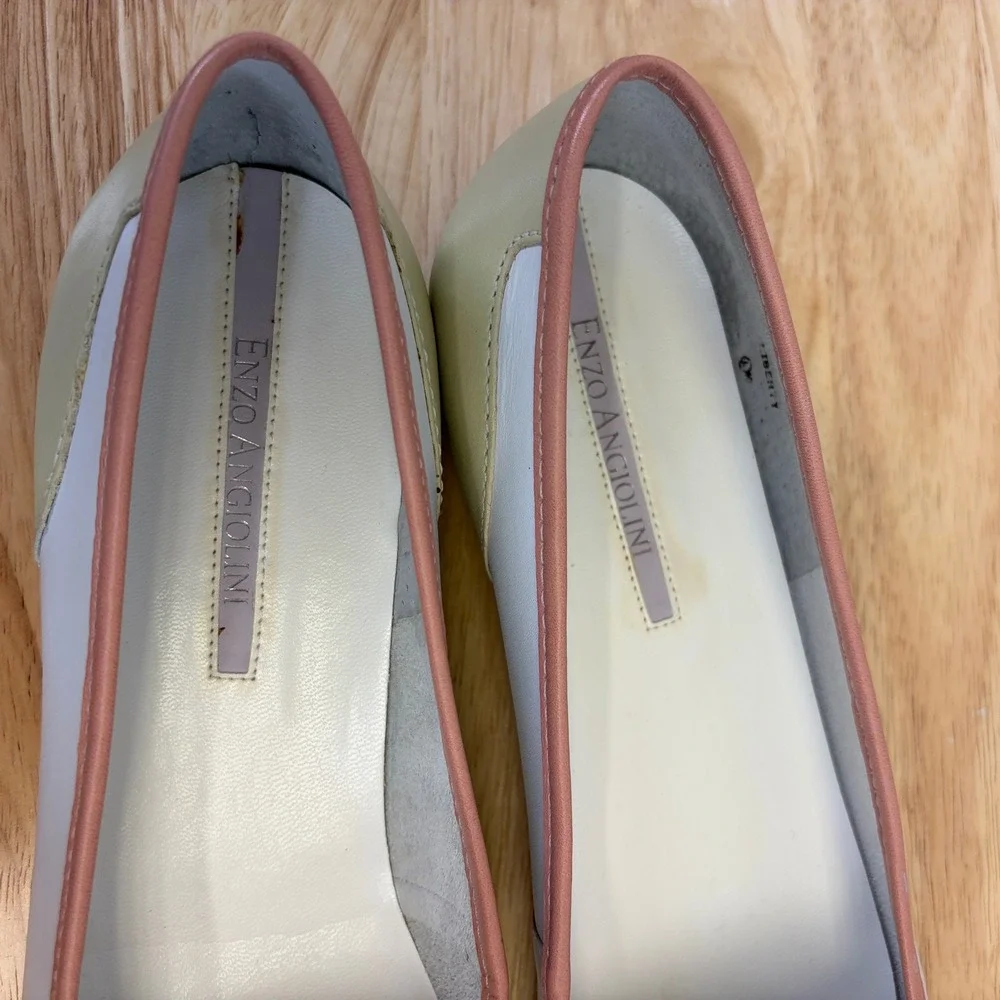 Enzo Angiolini Liberty Quiet Luxury Leather Loafer Women Size 9.5M Pastel Preppy